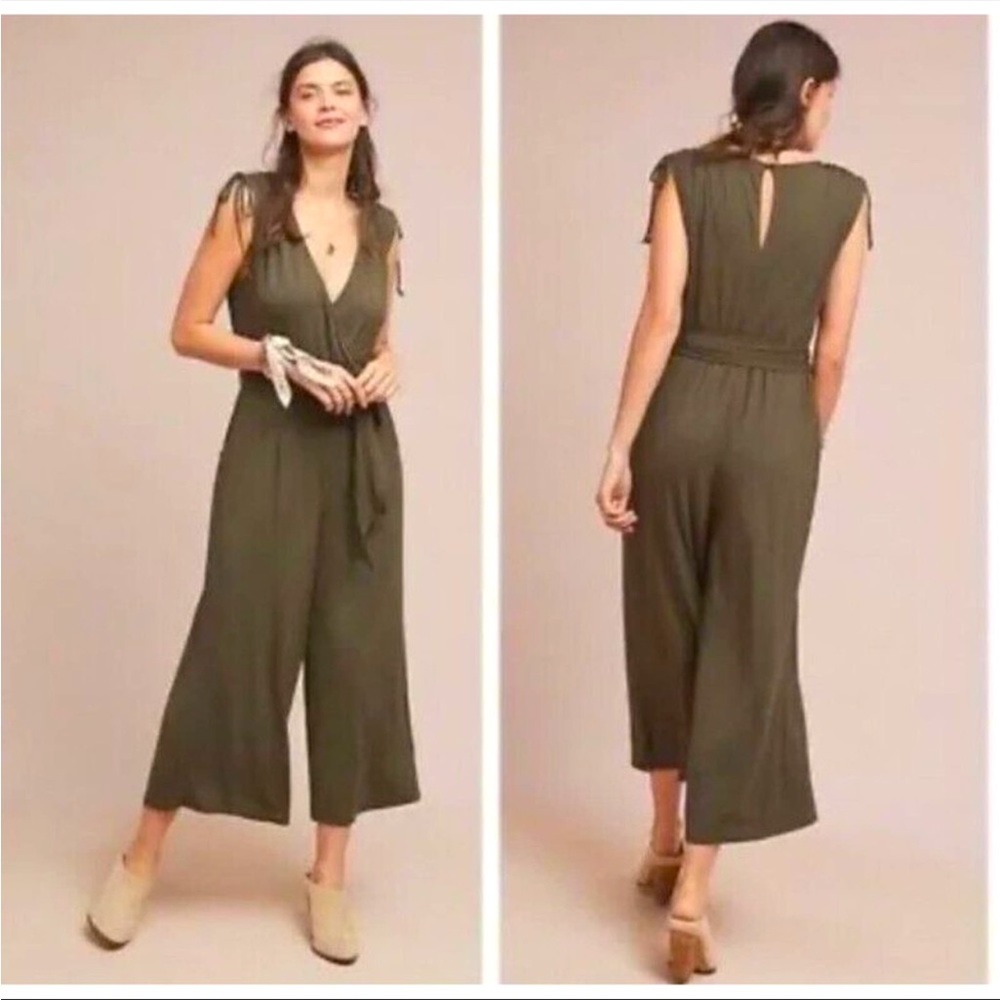 Anthropology Green Jumpsuit Moulinette Soeurs